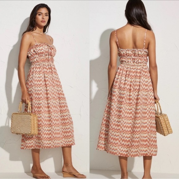 Faithfull the Brand Dresses & Skirts - NWT linen Faithfull the Brand Francesca Midi Dress Vadella Print Dusk sun beach
